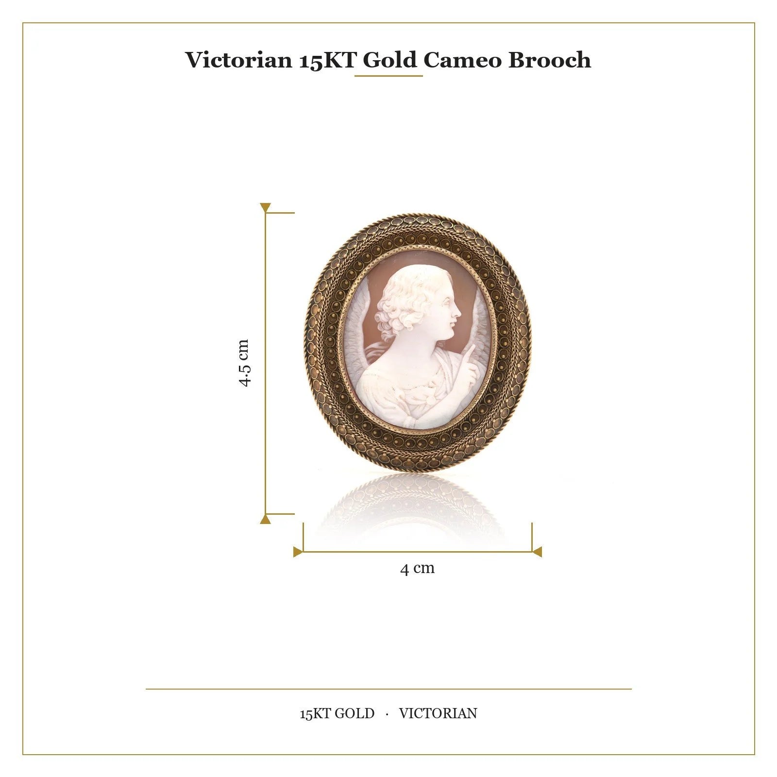 Victorian 15KT Gold Cameo Brooch