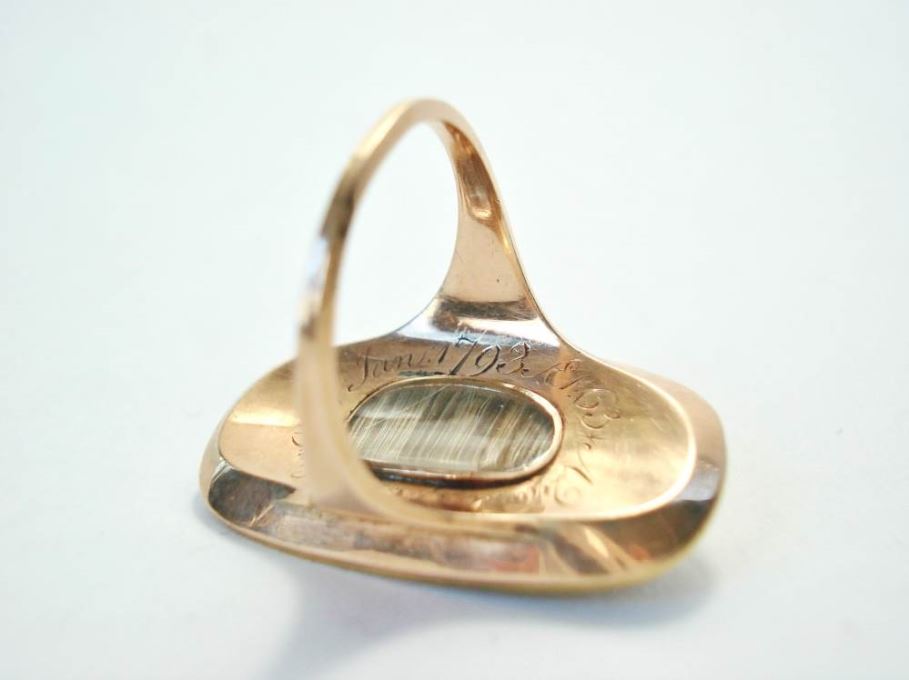 Antique Georgian Urn Enamel Memorial Ring