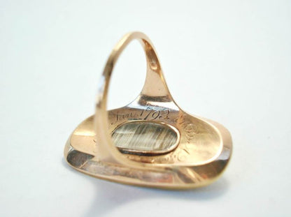 Antique Georgian Urn Enamel Memorial Ring