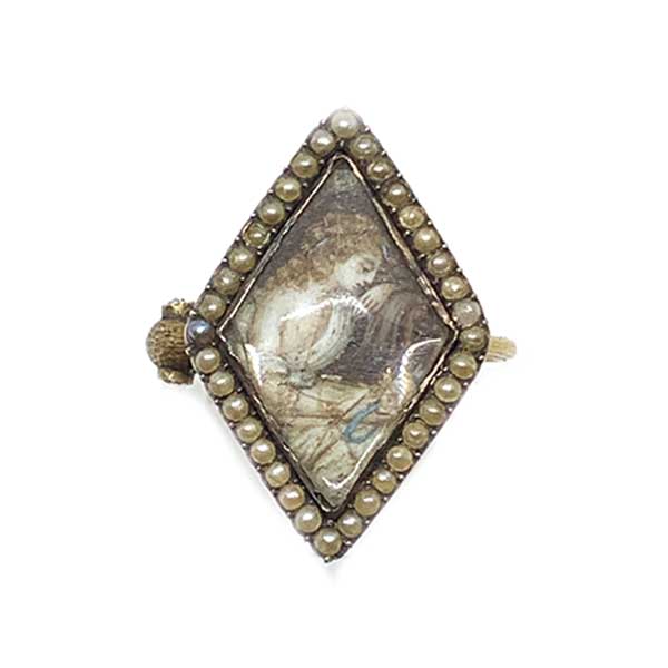 Georgian portrait mourning ring antique
