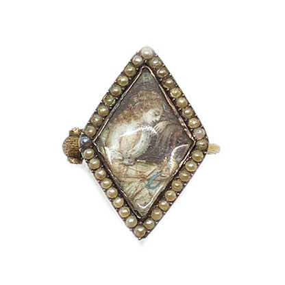 Georgian portrait mourning ring antique