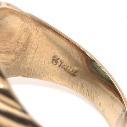 Vintage 1950s 18KT Gold Cabochon Emerald Ring