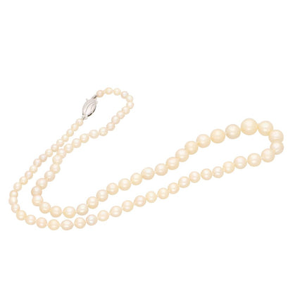 Cultured Pearl And Diamond Necklace With 9 Carat White Gold Clasp