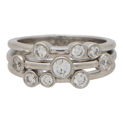 Modern Diamond Bubble Ring, 0.77 carats