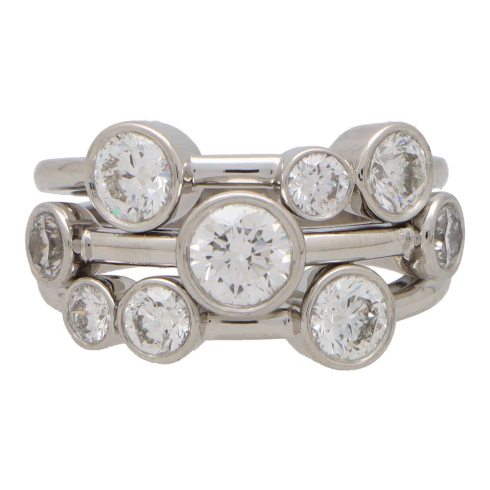 GIA Certified 2.47ct Diamond Bubble Ring in Platinum