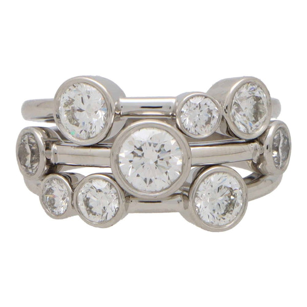 GIA Certified 2.47ct Diamond Bubble Ring in Platinum