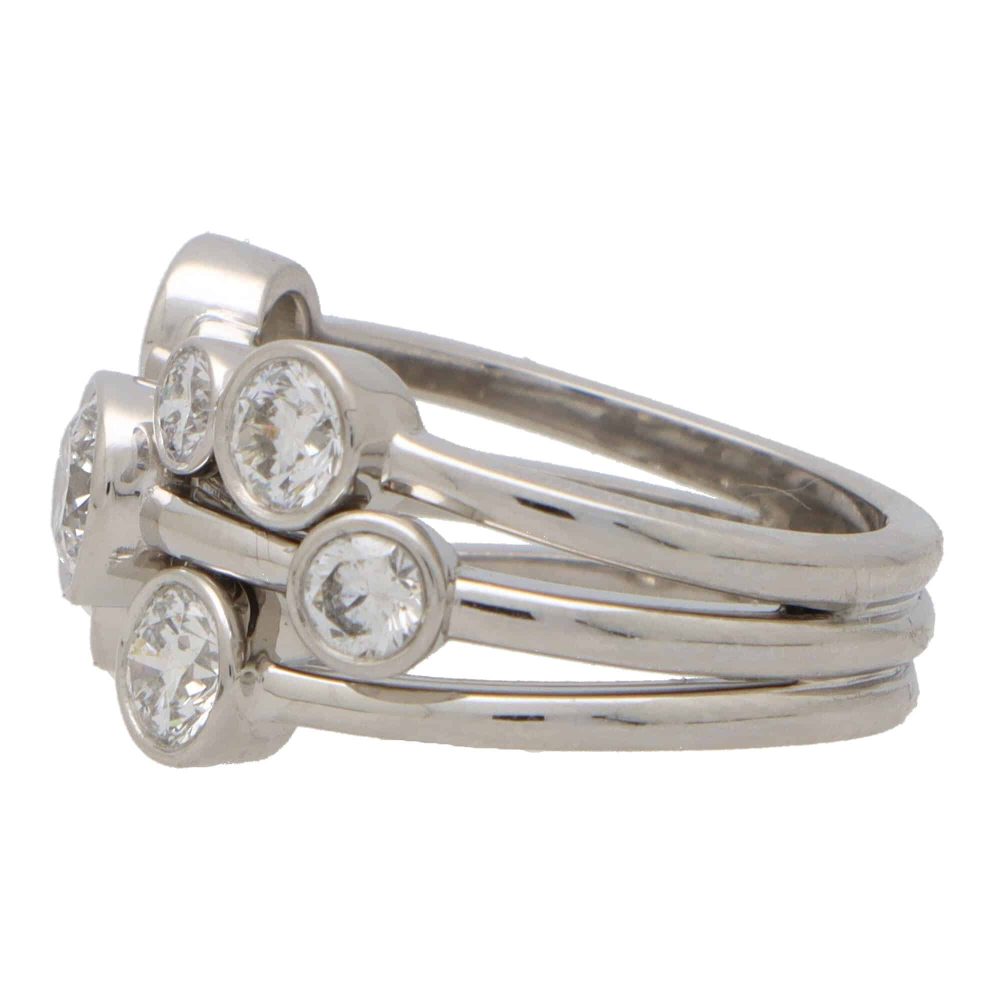 GIA Certified 2.47ct Diamond Bubble Ring in Platinum