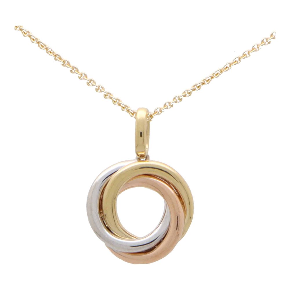 Tri Gold Trinity Pendant Necklace