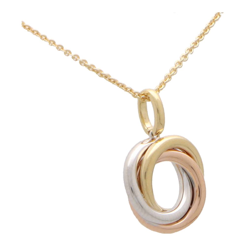 Tri Gold Trinity Pendant Necklace