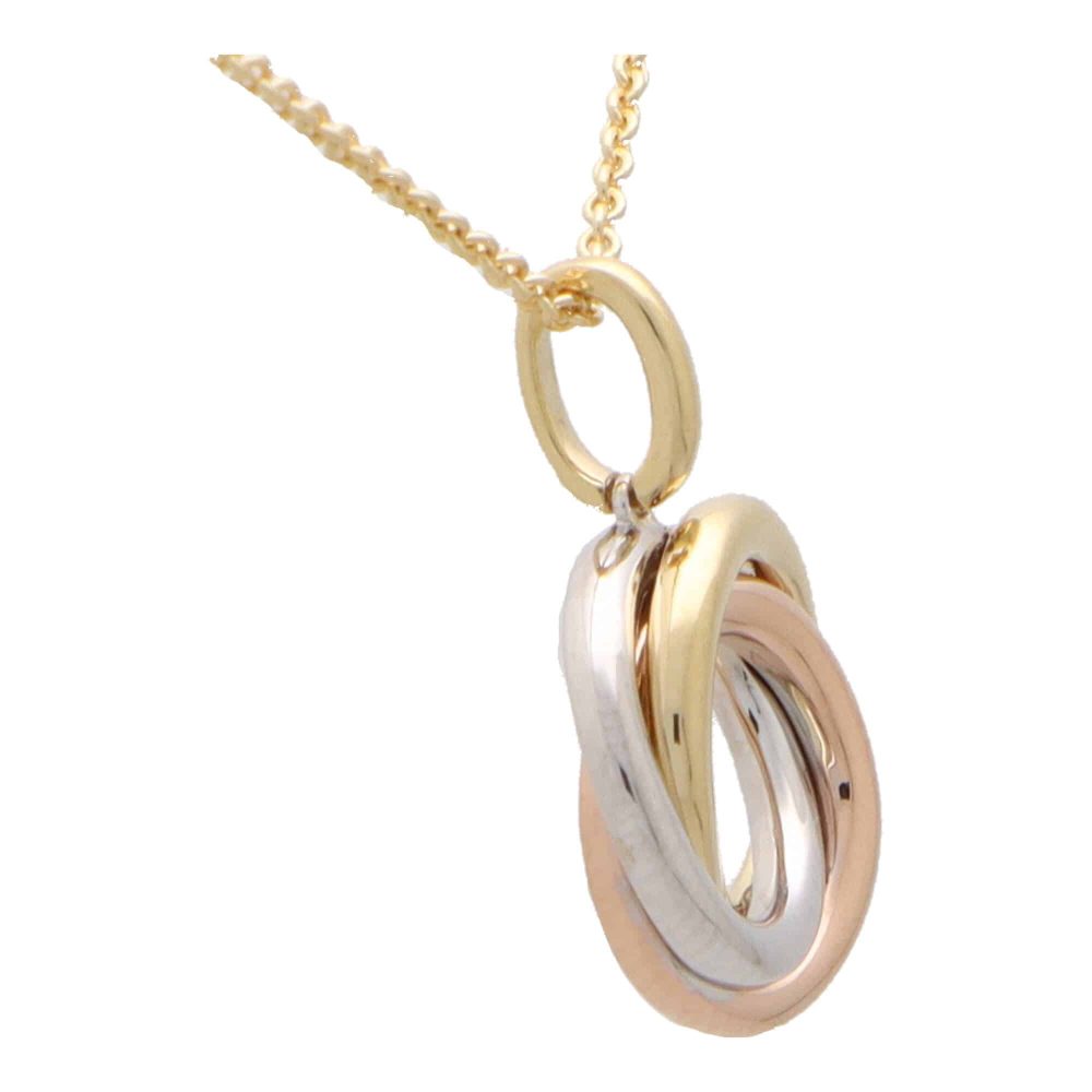 Tri Gold Trinity Pendant Necklace