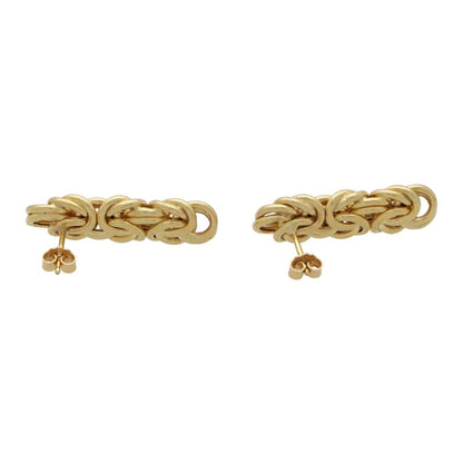 Vintage knotted long drop gold earrings.