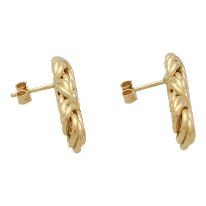 Vintage knotted long drop gold earrings.