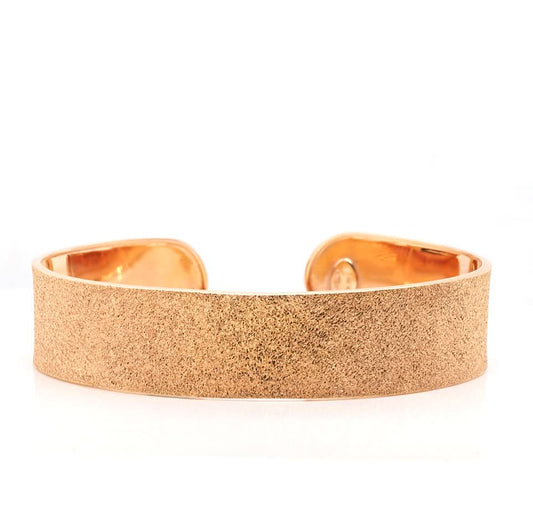 Carolina Bucci 18ct Pink Gold Thin "Carolina Florentine Finish" Cuff Bracelet