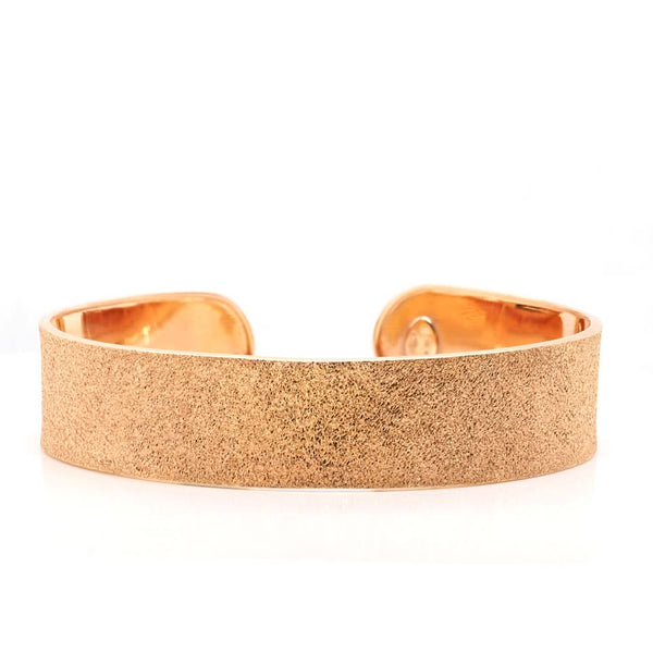 Carolina Bucci 18ct Pink Gold Thin "Carolina Florentine Finish" Cuff Bracelet