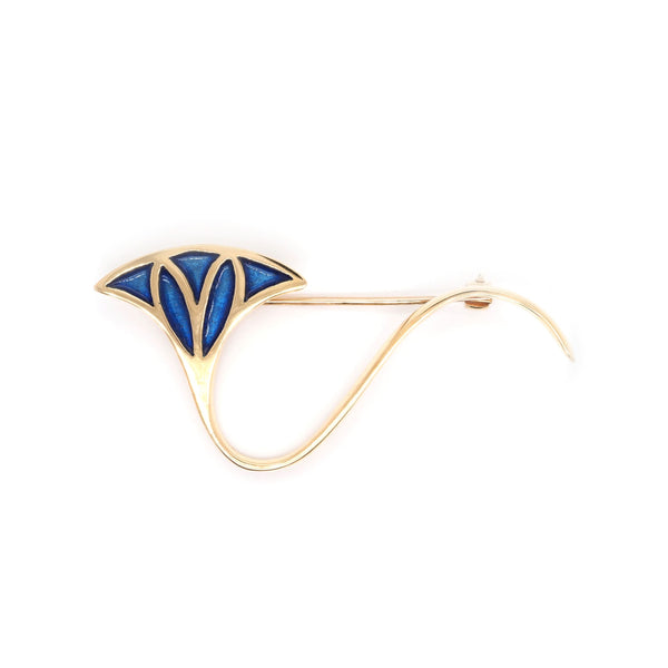 Jewellery 18ct Gold Lotus Flower Brooch
