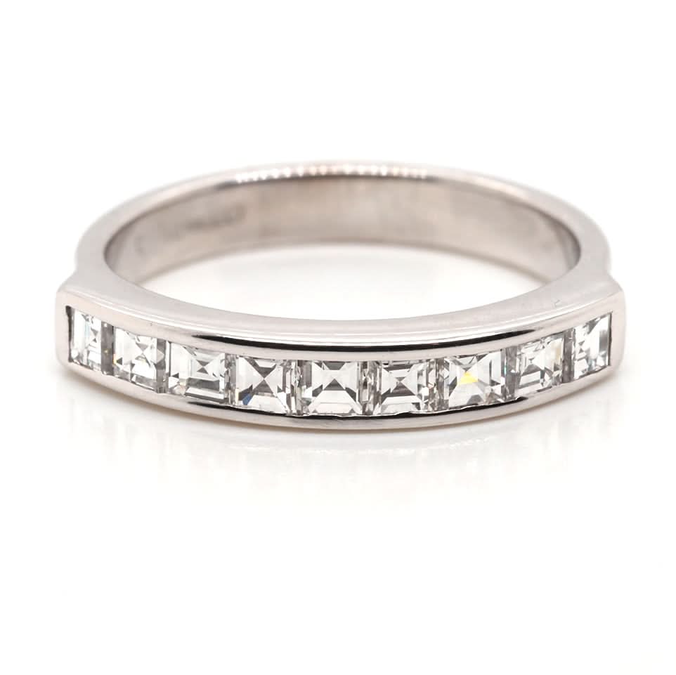 Jewellery 18ct White Gold Baguette Diamond Half Eternity Ring
