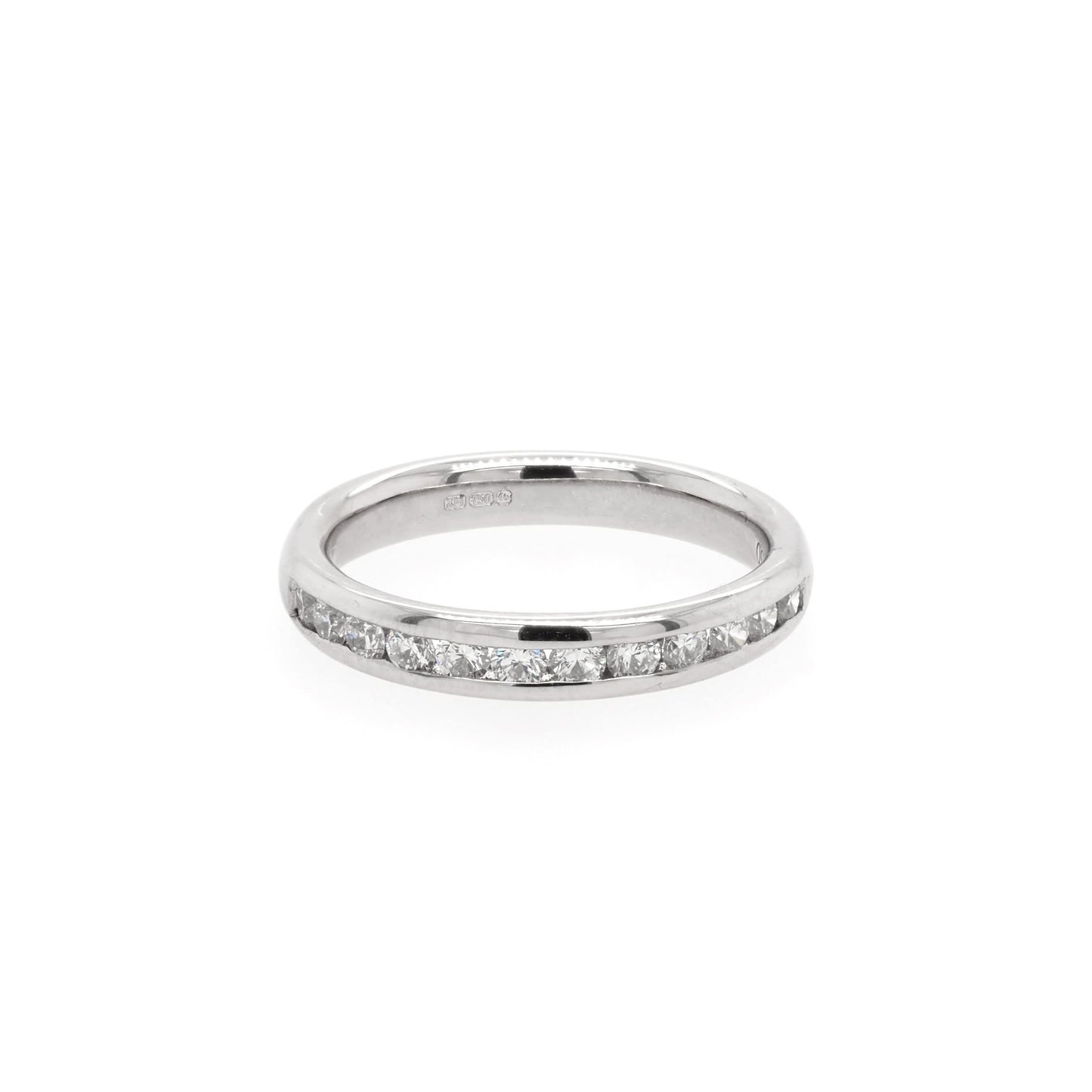 Jewellery 18ct White Gold Channel-Set Diamond Half Eternity Ring, 0.47ct
