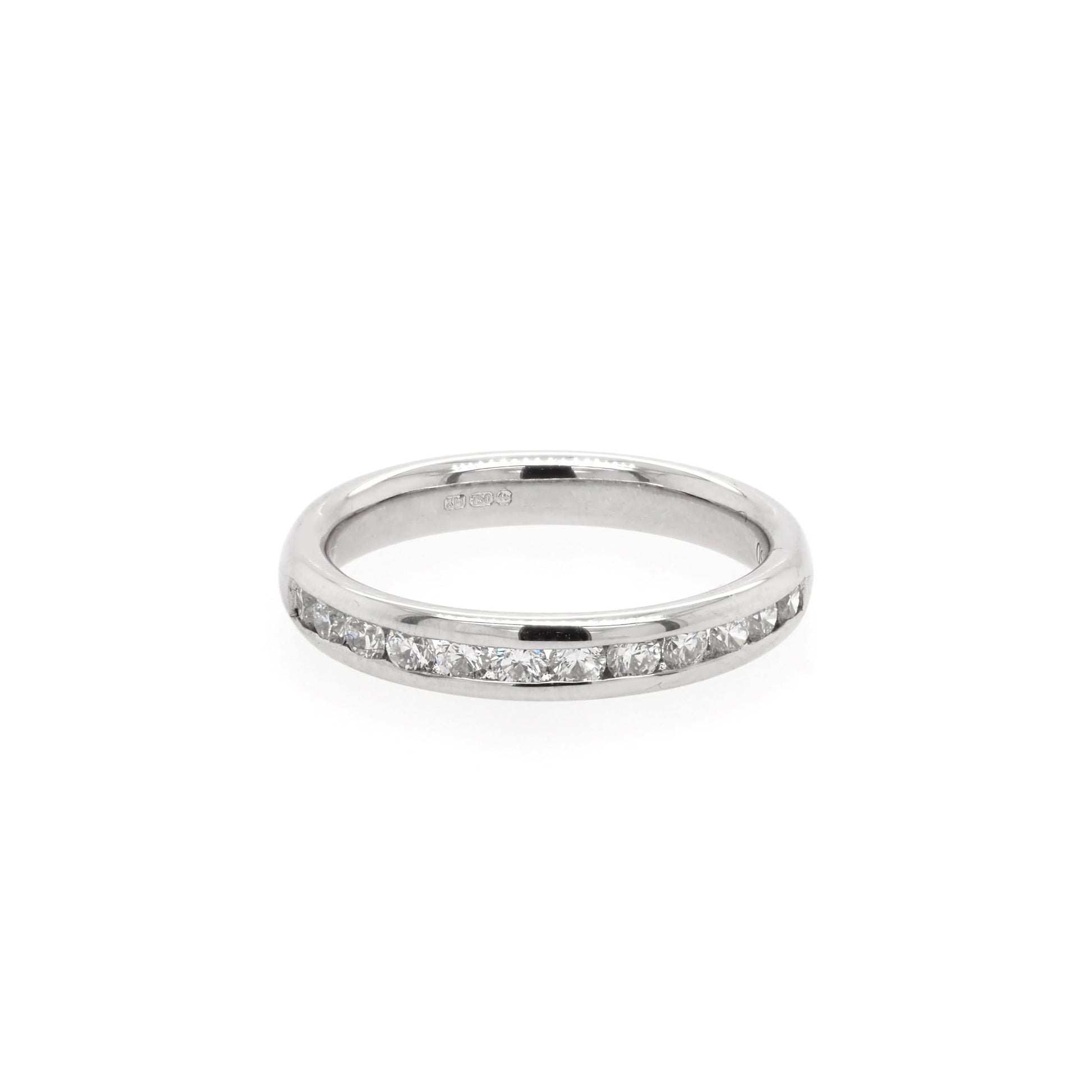 Jewellery 18ct White Gold Channel-Set Diamond Half Eternity Ring, 0.47ct