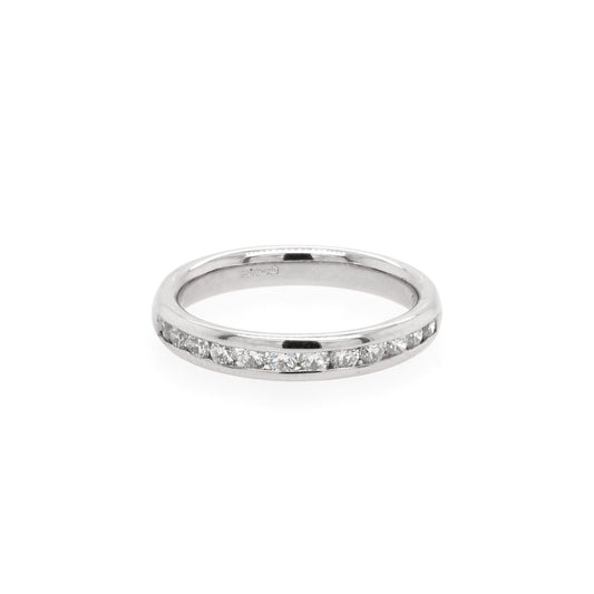 Jewellery 18ct White Gold Channel-Set Diamond Half Eternity Ring, 0.47ct