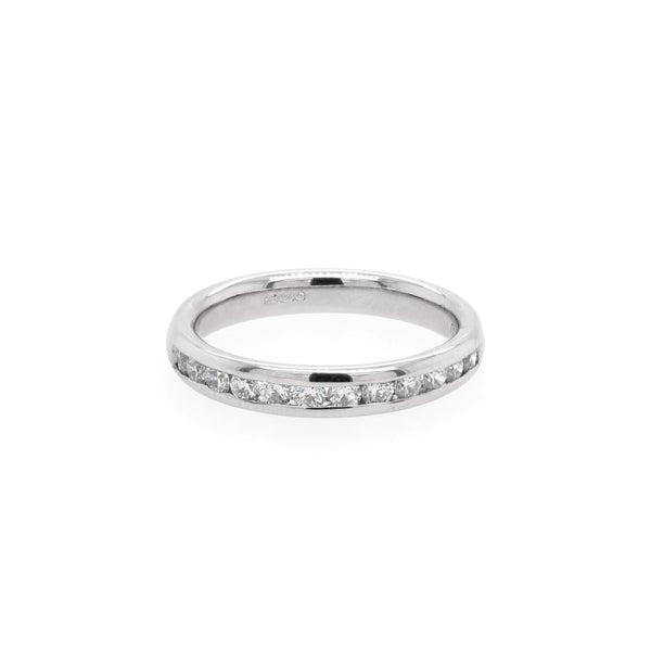 Jewellery 18ct White Gold Channel-Set Diamond Half Eternity Ring, 0.47ct