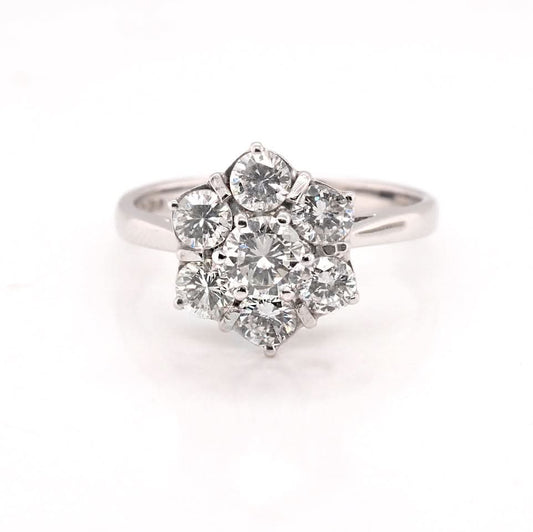 Jewellery 18 ct White Gold Diamond Cluster Ring