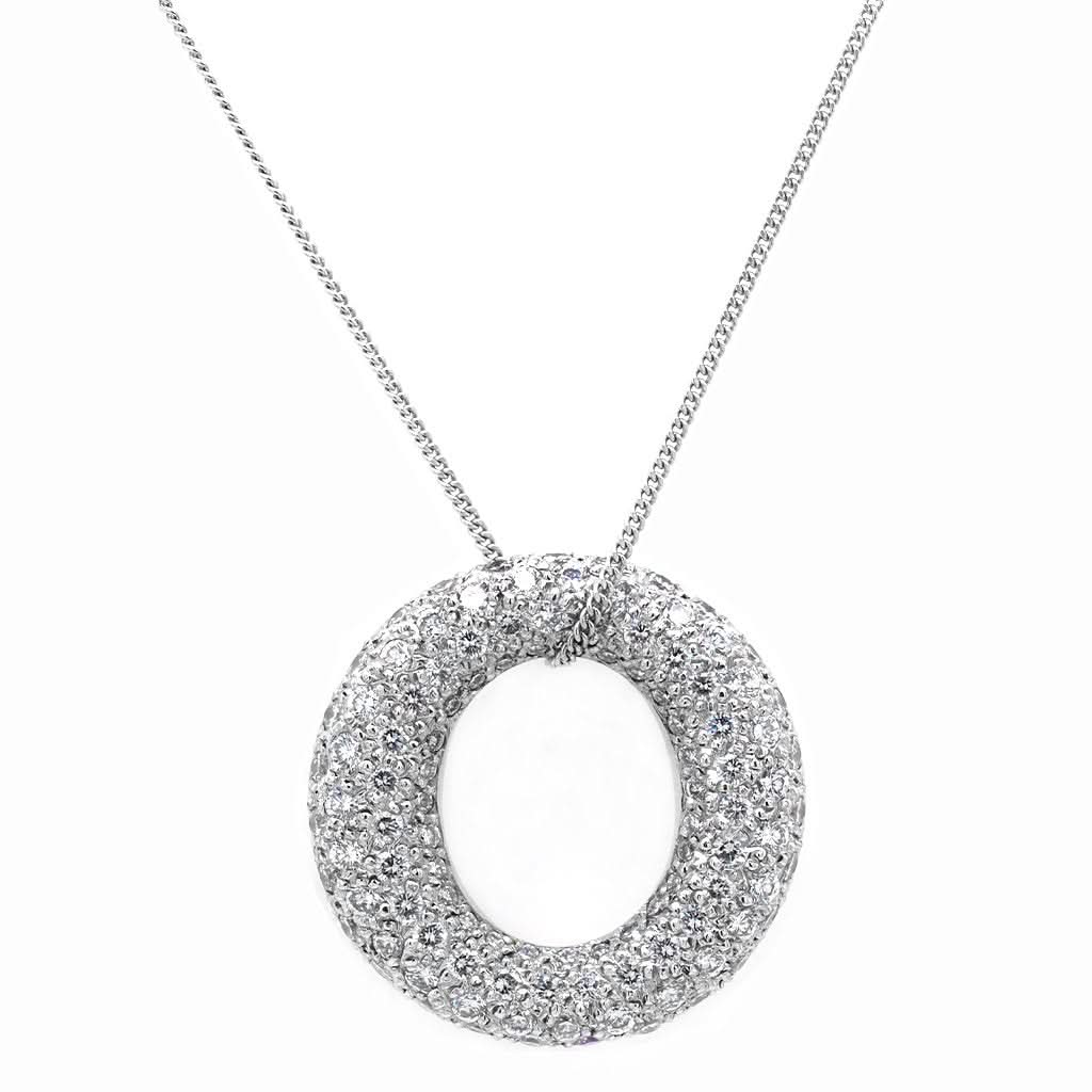 Jewellery 18ct White Gold Diamond Hoop Necklace
