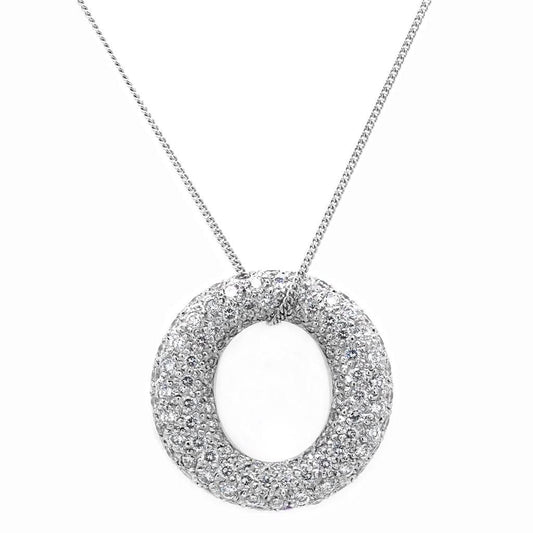 Jewellery 18ct White Gold Diamond Hoop Necklace