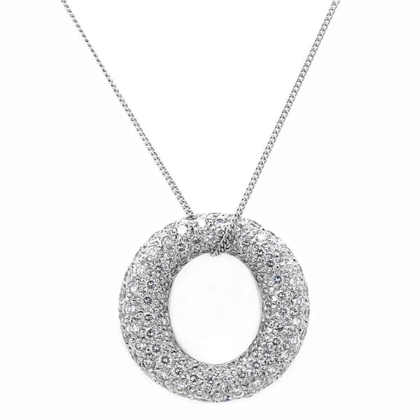 Jewellery 18ct White Gold Diamond Hoop Necklace