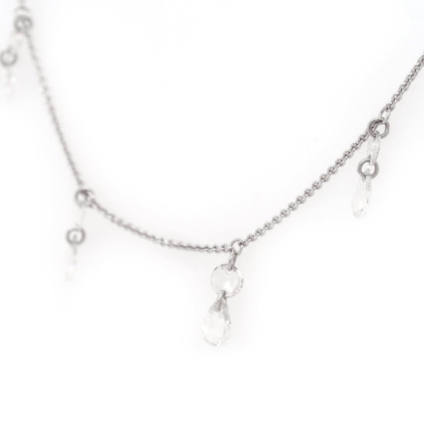 Jewellery 18ct White Gold Diamond-Set Chain Necklace