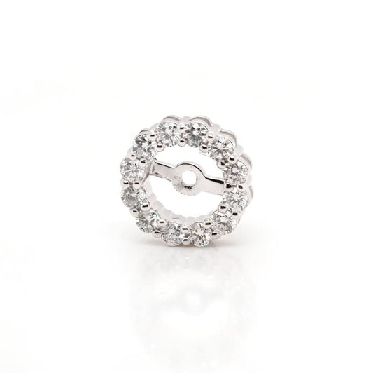 18ct White Gold Diamond Set Earring Collar Surrounds