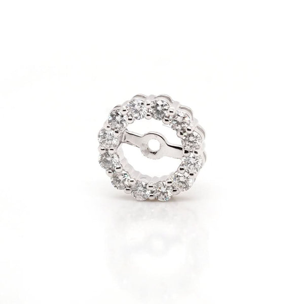 18ct White Gold Diamond Set Earring Collar Surrounds
