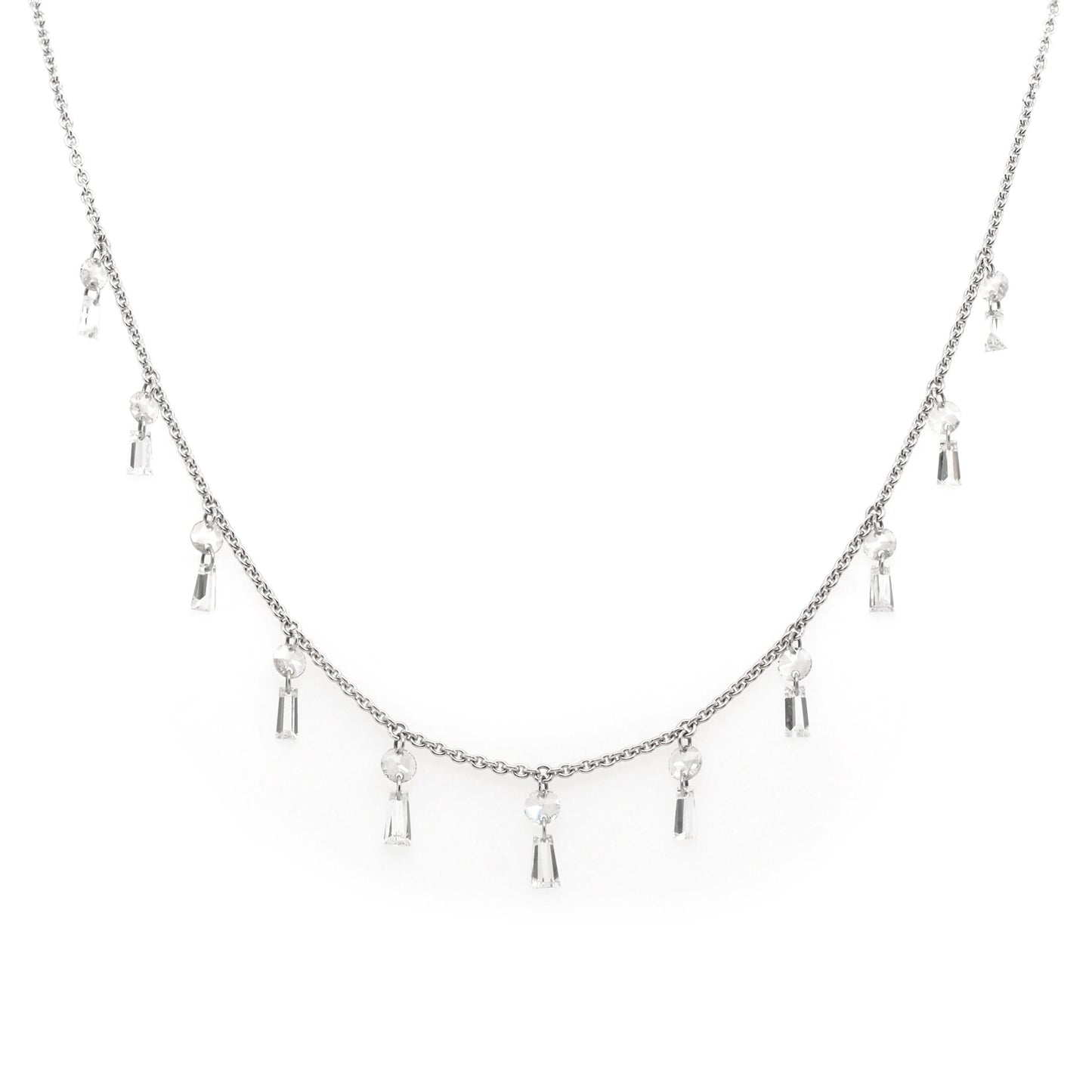 Jewellery 18ct White Gold Diamond-Set Fine Chain Necklace