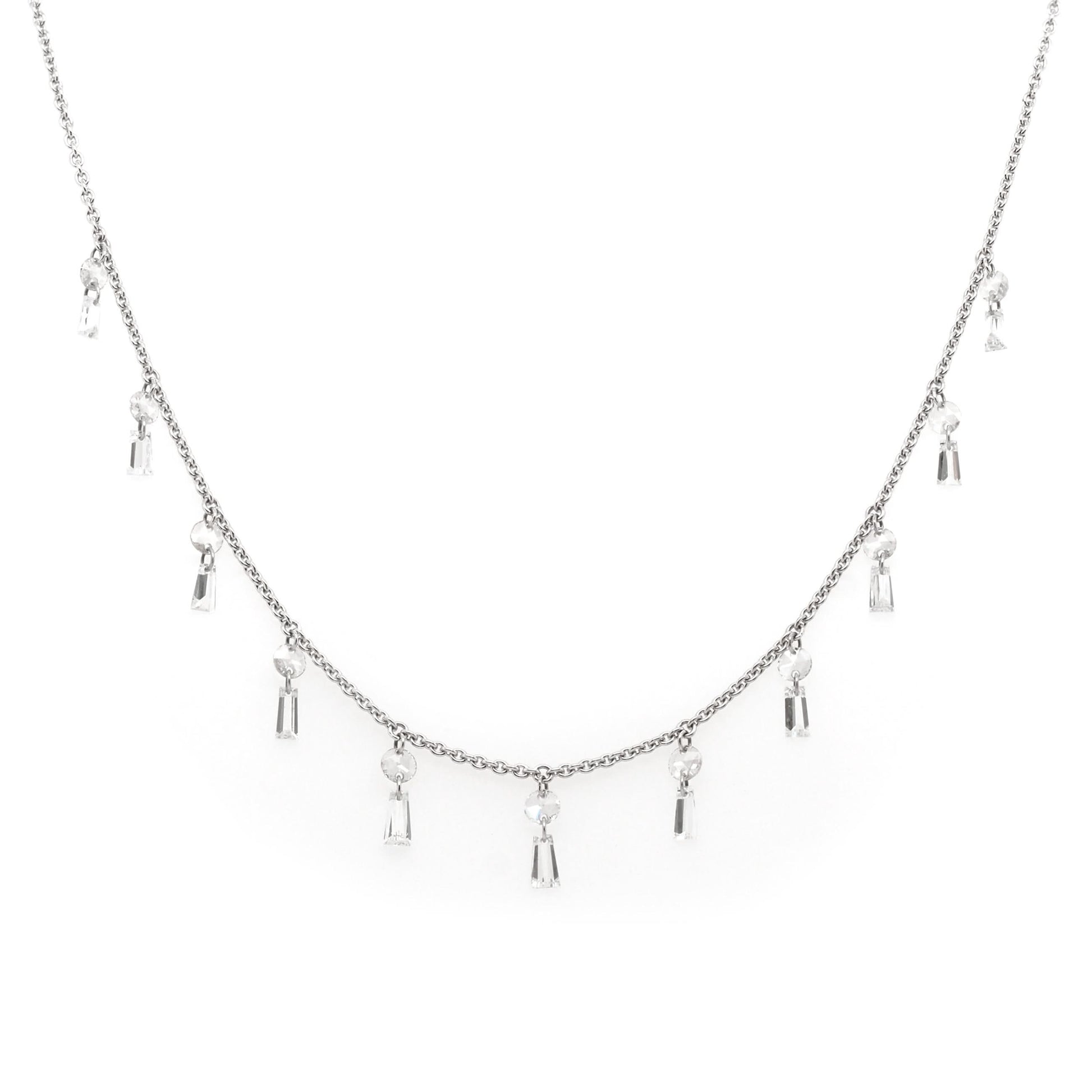 Jewellery 18ct White Gold Diamond-Set Fine Chain Necklace