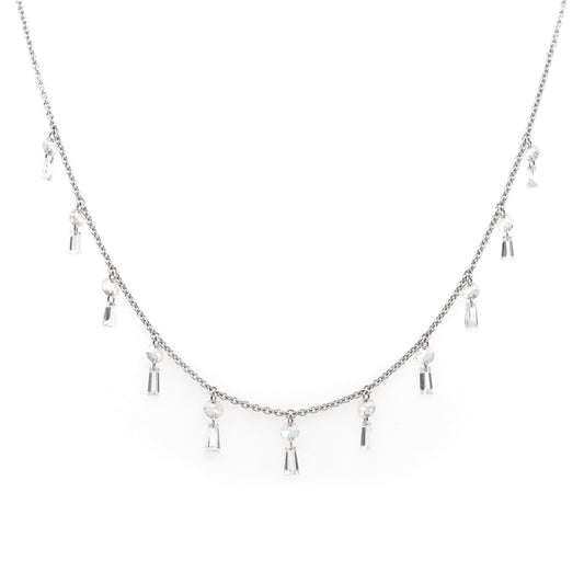 Jewellery 18ct White Gold Diamond-Set Fine Chain Necklace
