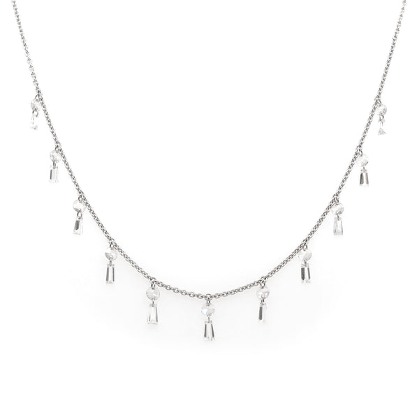 Jewellery 18ct White Gold Diamond-Set Fine Chain Necklace