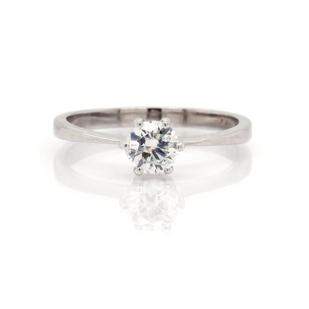 Jewellery 18ct White Gold Single Stone Diamond Ring