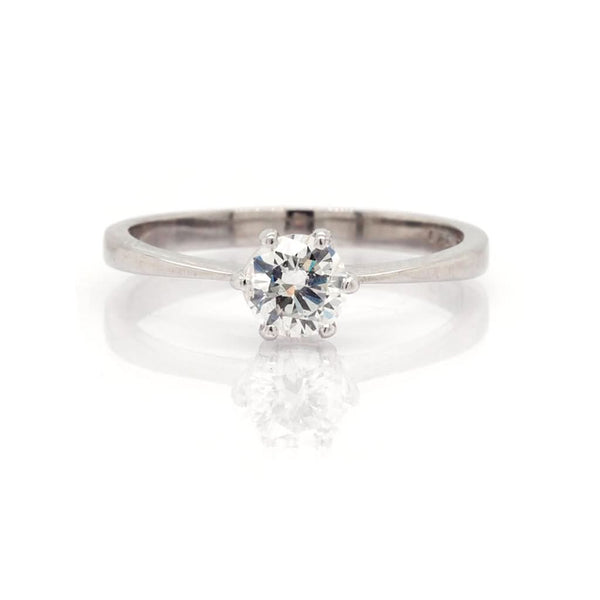 Jewellery 18ct White Gold Single Stone Diamond Ring