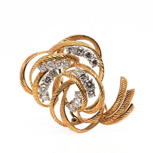 Yellow Gold Diamond-Set Brooch by Asprey & Garrard Ltd