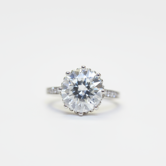 Vintage Art Deco 3.71ct Old Cut Diamond Solitaire Engagement Ring in Platinum, Circa 1930