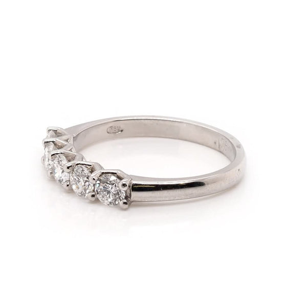 Jewellery A Platinum V Set Five Stone Diamond Engagement  Ring, 0.78cts Total Weight