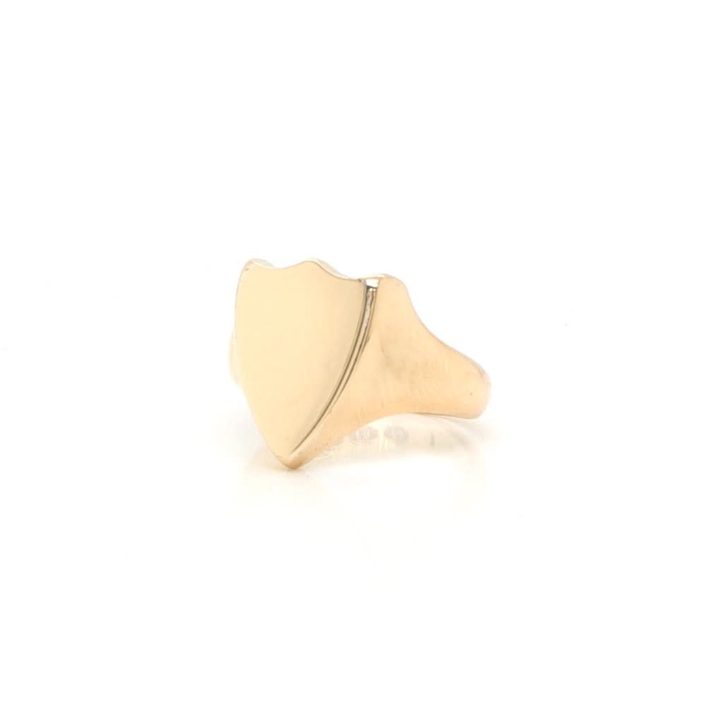 Jewellery An 18ct Gold Shield-Shaped Signet Ring