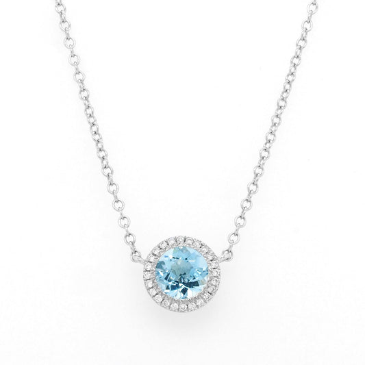 An 18 ct White Gold Aquamarine Cluster Pendant