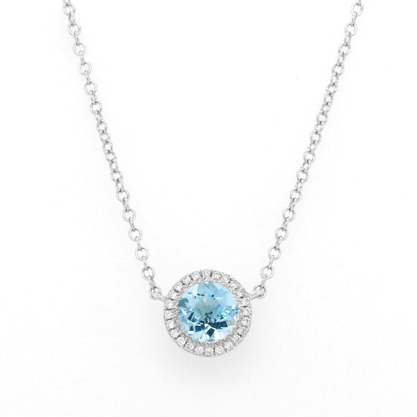 An 18 ct White Gold Aquamarine Cluster Pendant