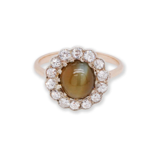 Jewellery Cat's Eye Chrysoberyl Cluster Ring