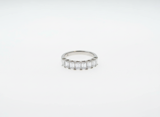 Diamond Baguette Half-Eternity Ring in Platinum