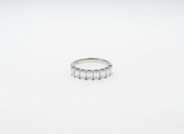 Diamond Baguette Half-Eternity Ring in Platinum