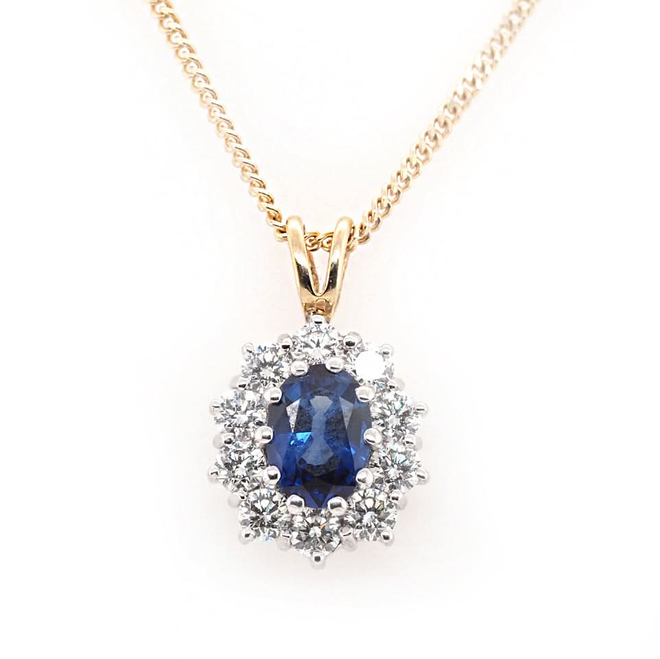 Graduated Sapphire Teardrop Pendant 