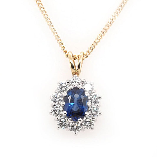 Graduated Sapphire Teardrop Pendant 