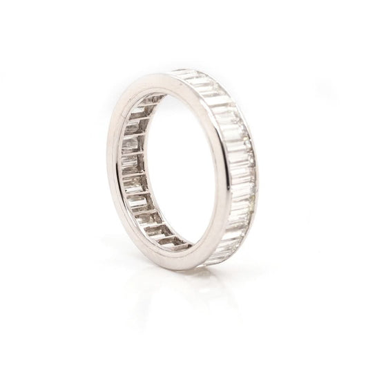 Jewellery Platinum Baguette Diamond Full Eternity Ring