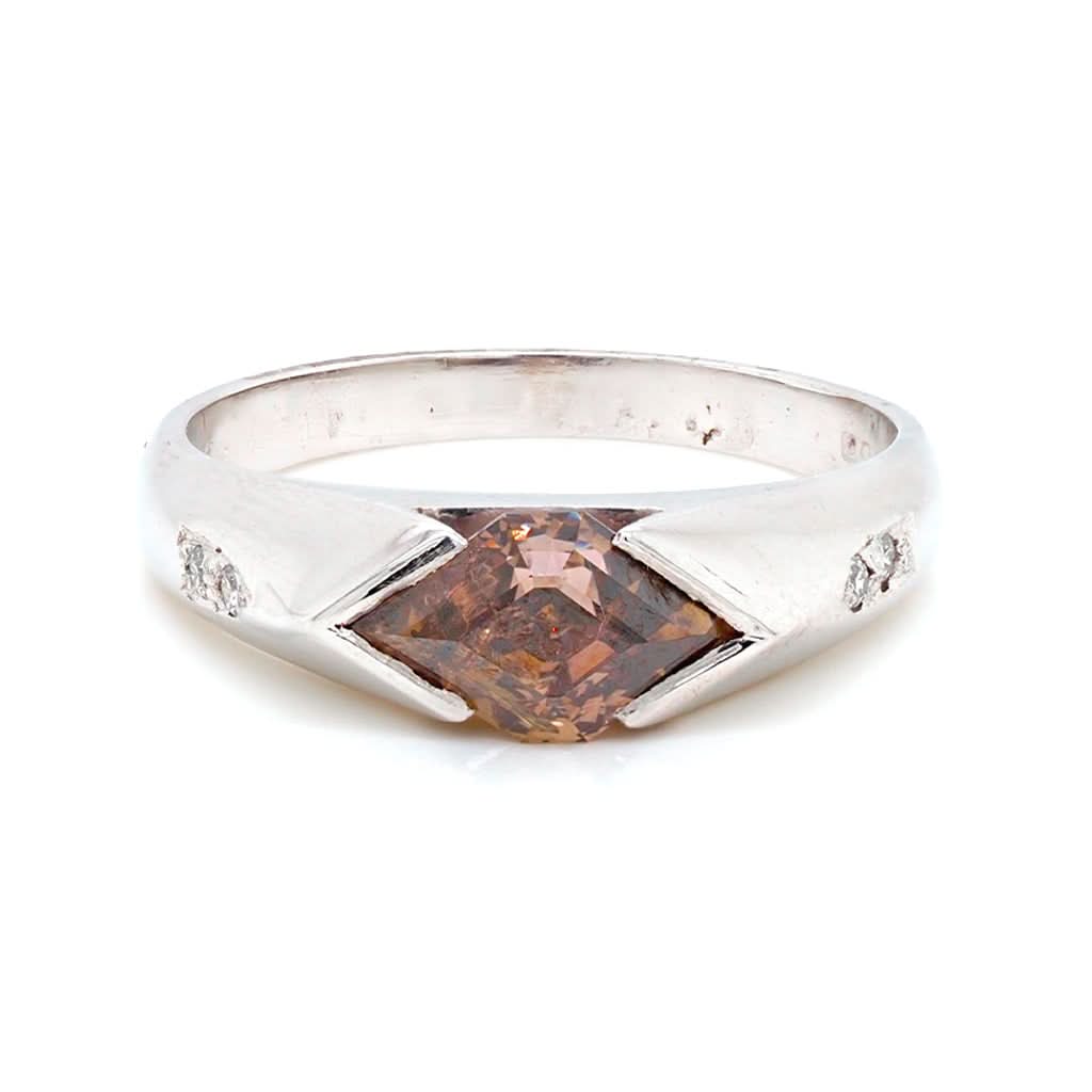 Jewellery Platinum Brown Diamond Ring